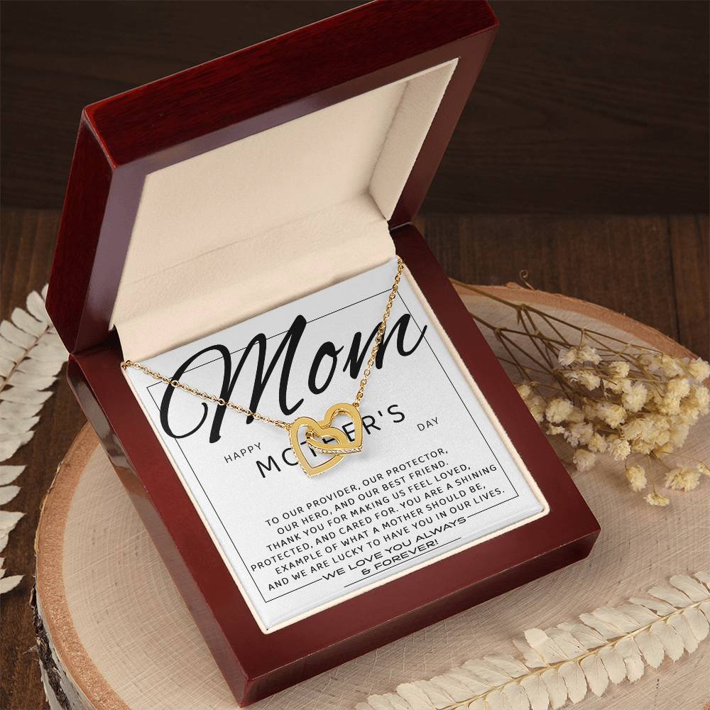 Mom -Happy Mother’s day Double Heart Necklace