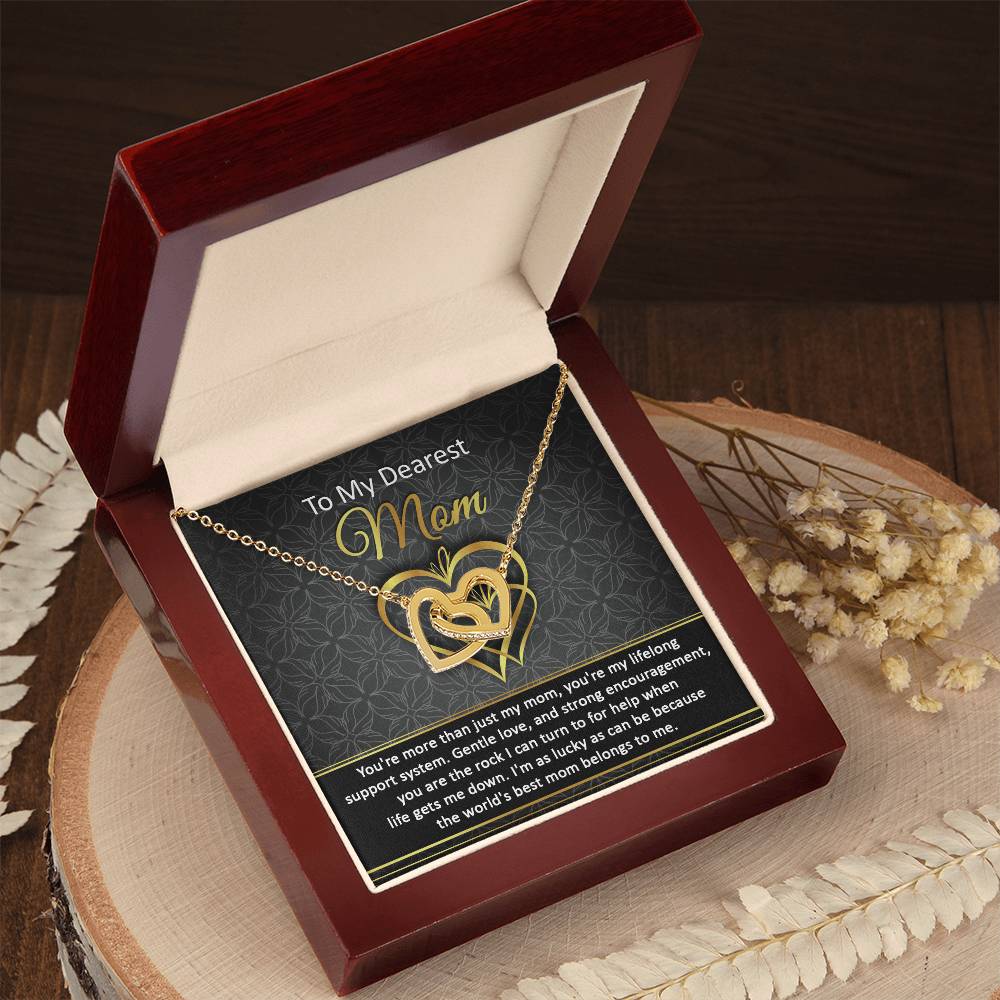 Mom-Belongs To Me Double Heart Necklace