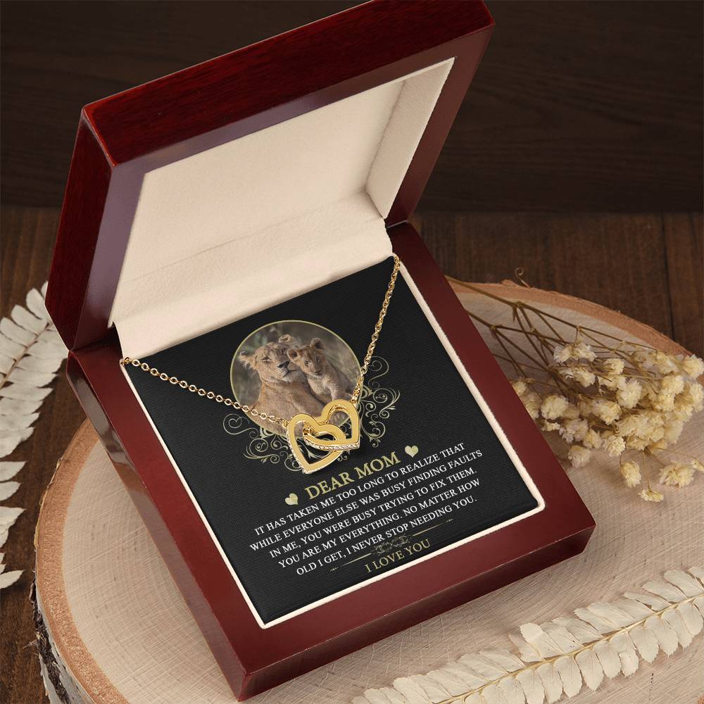 Mom, My Everything Double Heart Necklace