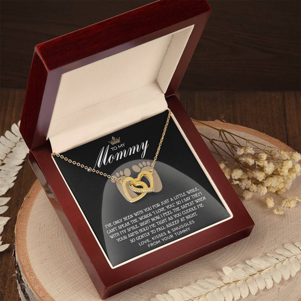 To My Mommy to be Double Heart Necklace