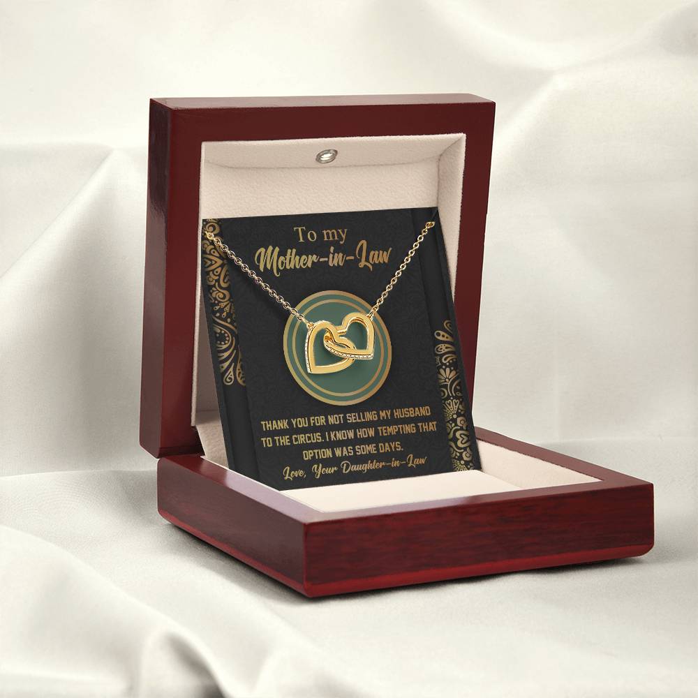 Mother-In-Law-Thank You Double Heart Necklace