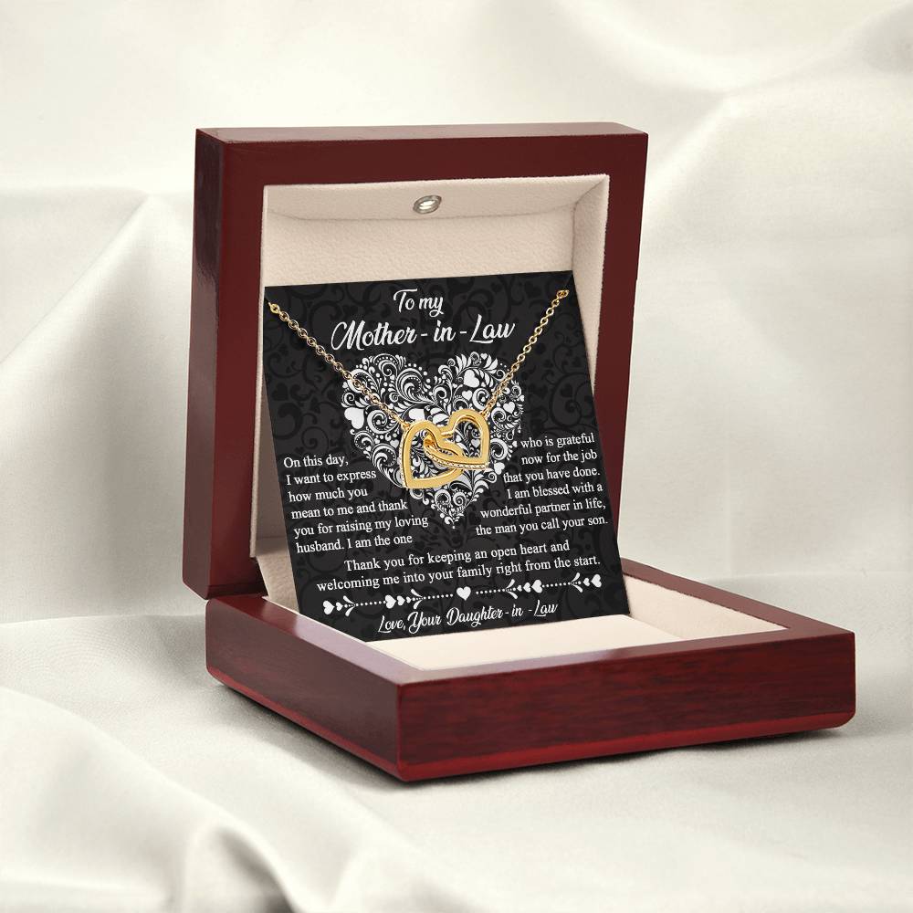 Mother-In-Law-An Open Heart Double Heart Necklace