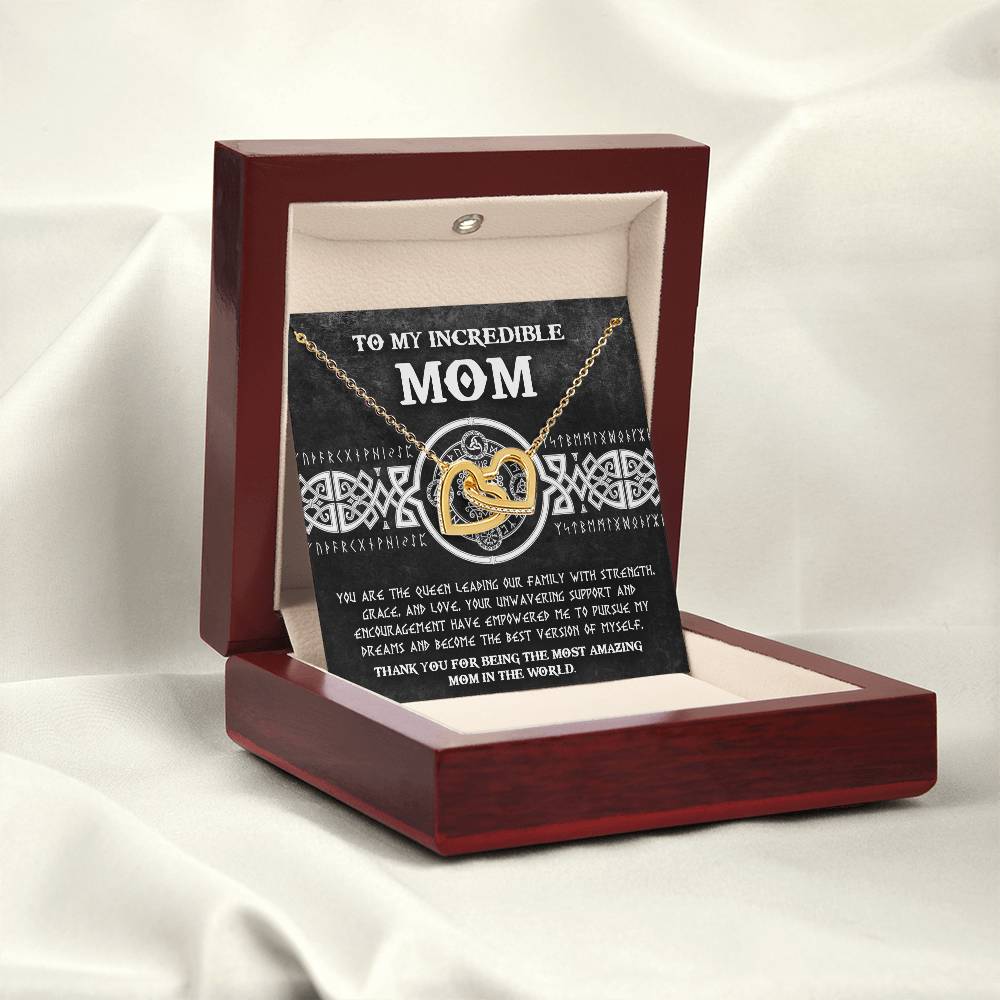 Mom, The Queen 2 Double Heart Necklace