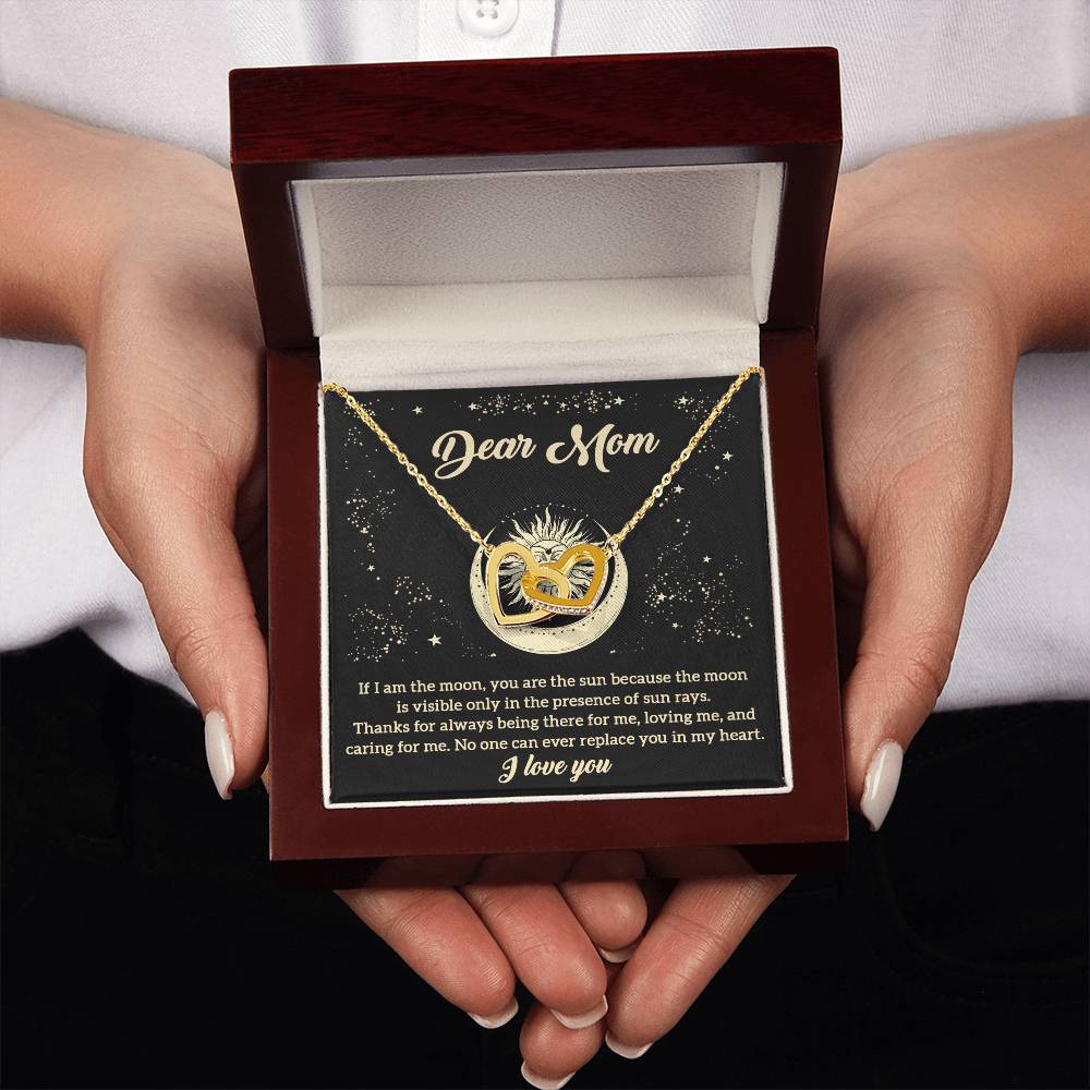 Mom, Always There For Me Double Heart Necklace
