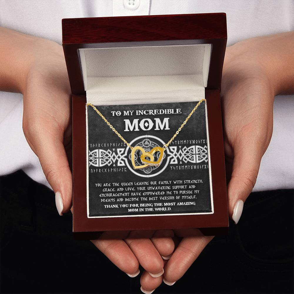 Mom, The Queen 2 Double Heart Necklace