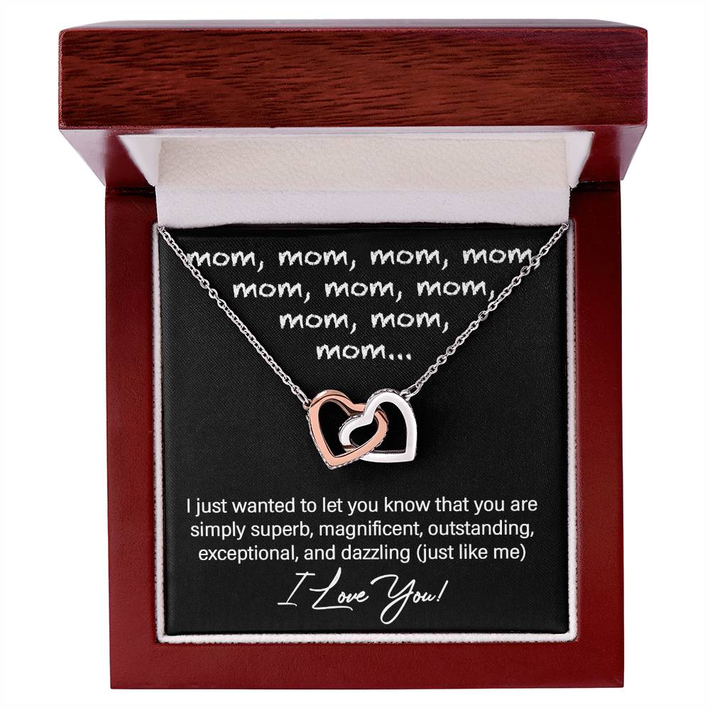 Mom Just Like Me Double Heart Necklace