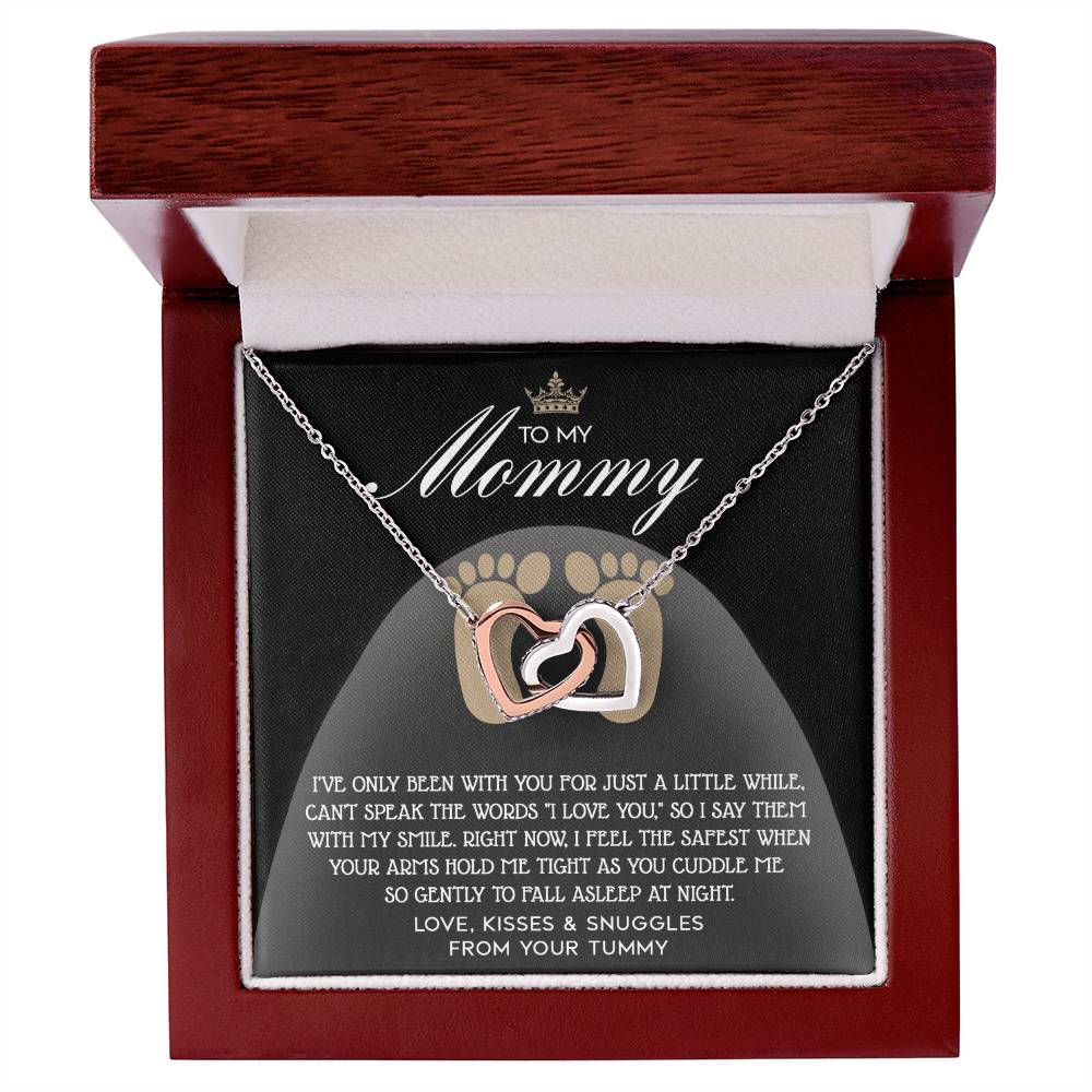 To My Mommy to be Double Heart Necklace