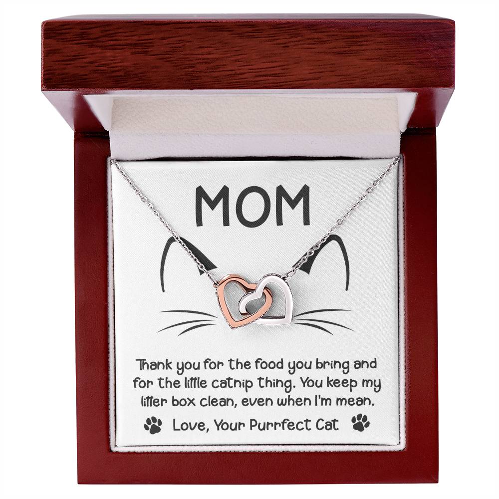 Cat Mom When I'm Mean Double Heart Necklace