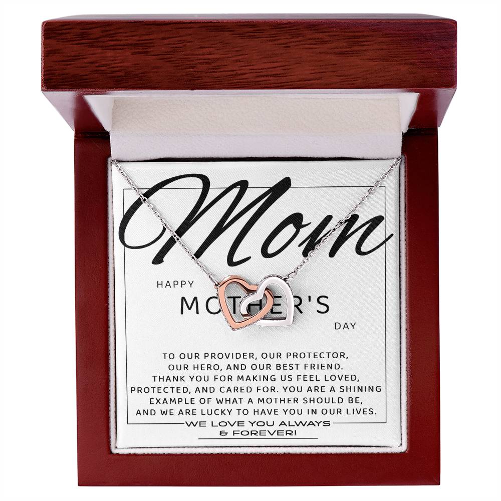 Mom -Happy Mother’s day Double Heart Necklace