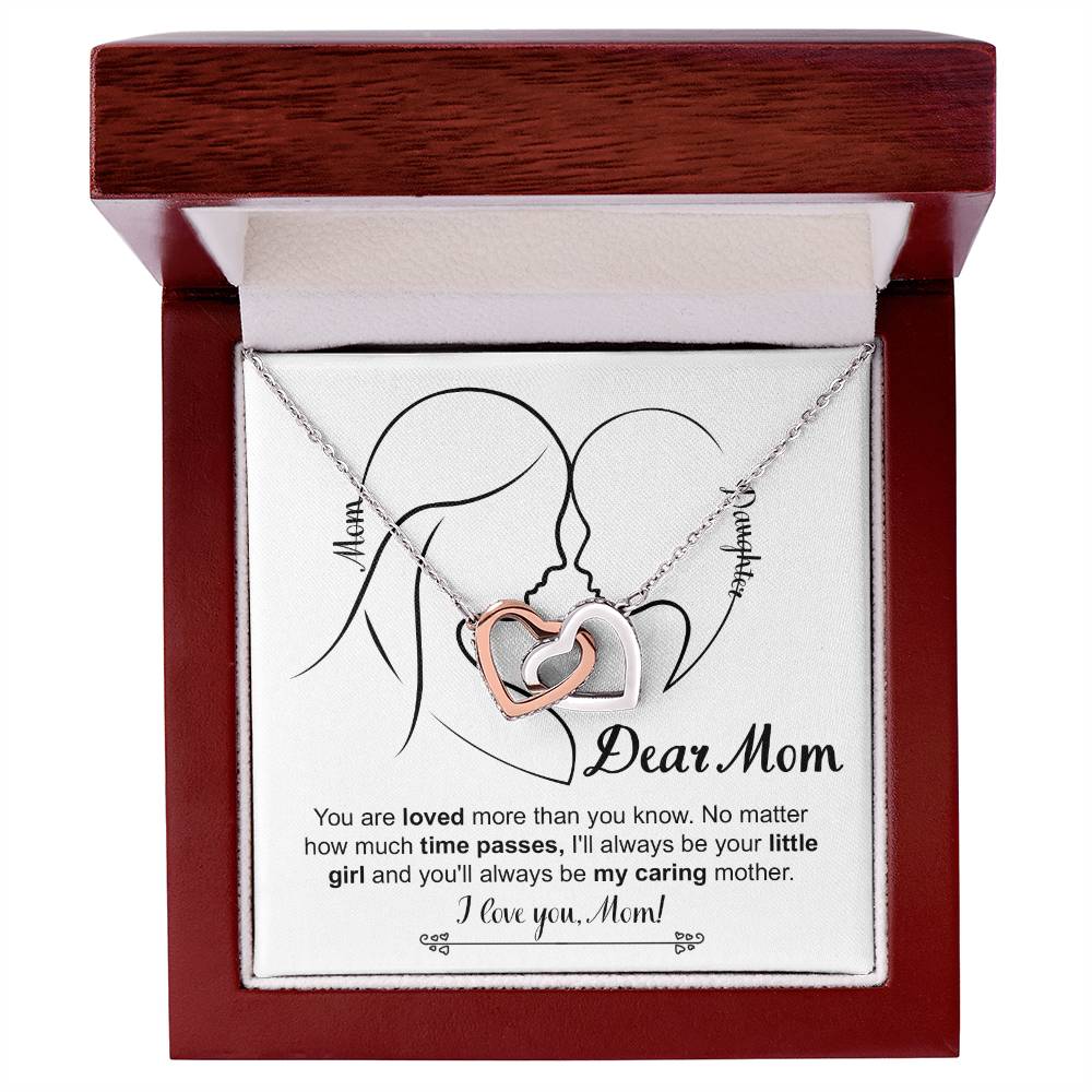 Mom, Your Little Girl Double Heart Necklace