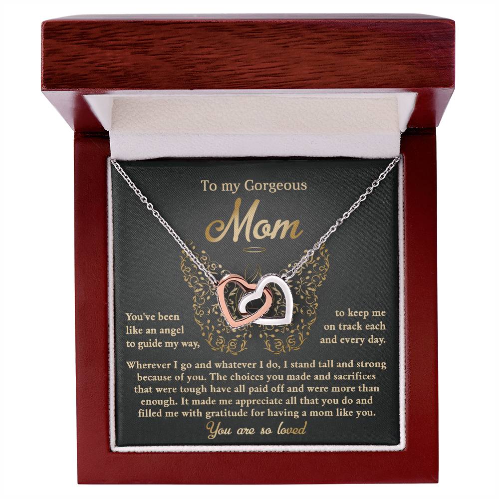 To my Gorgeous Mom - Like An Angel Double Heart Necklace