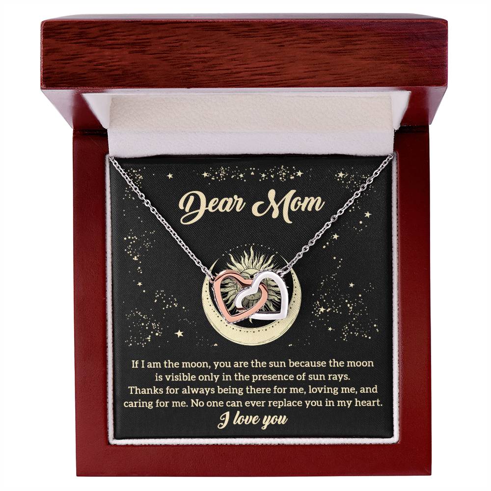 Mom, Always There For Me Double Heart Necklace