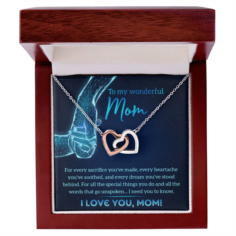 To my wonderful Mom - I love you Double Heart Necklace