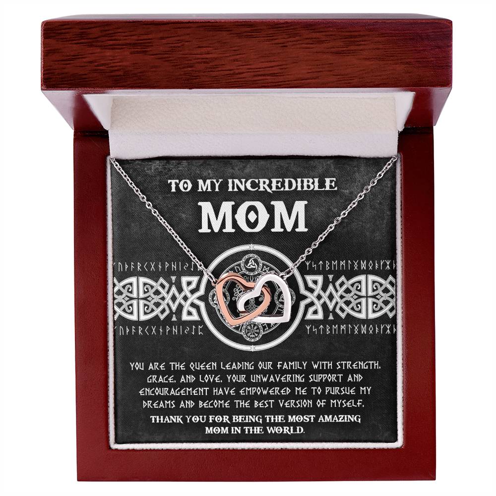 Mom, The Queen 2 Double Heart Necklace