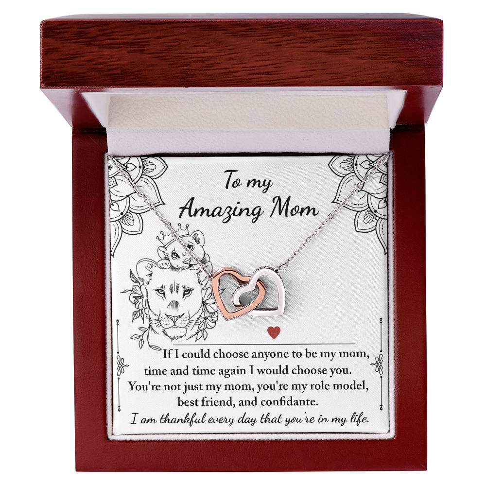 Mom Be, Amazing My Mom Double Heart Necklace