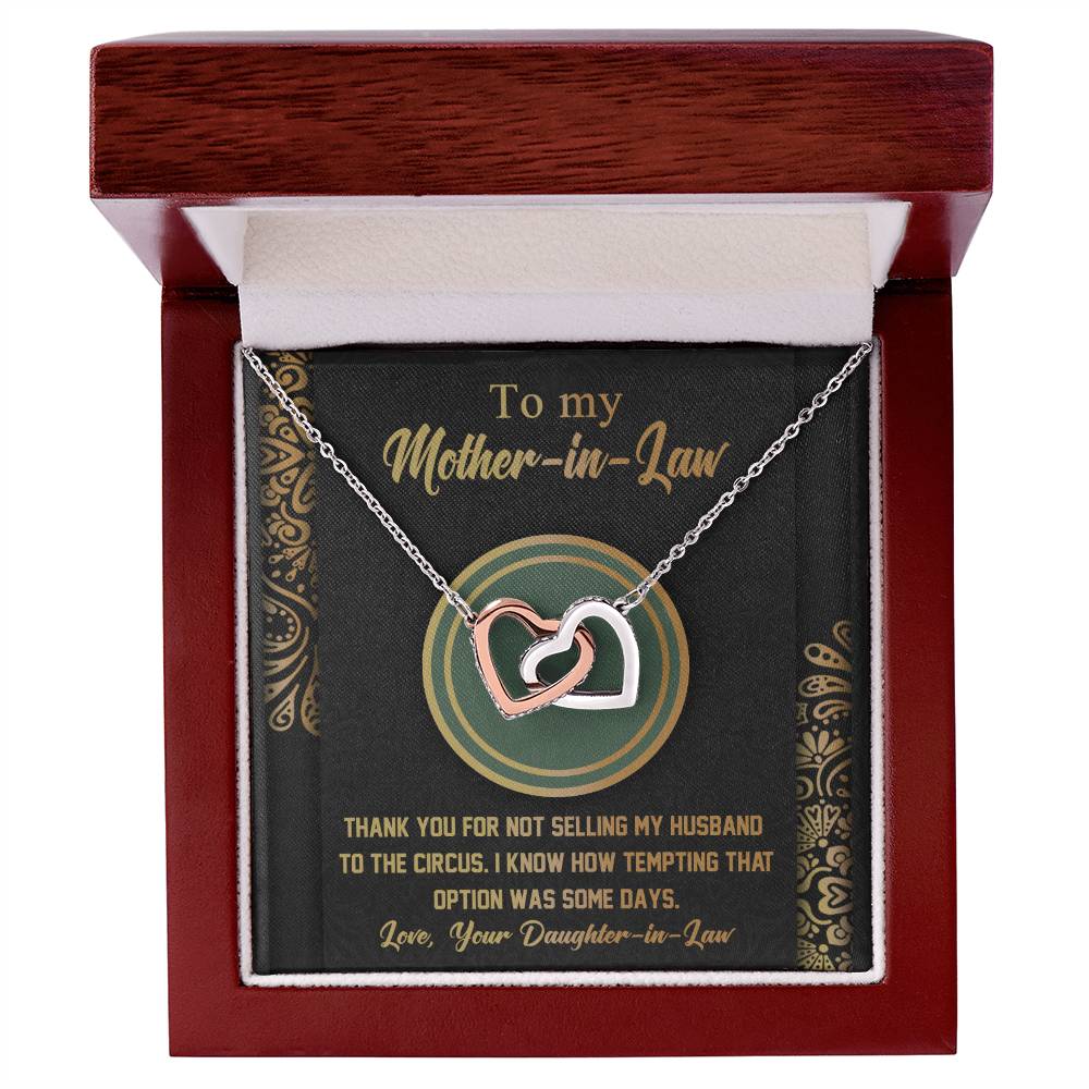 Mother-In-Law-Thank You Double Heart Necklace