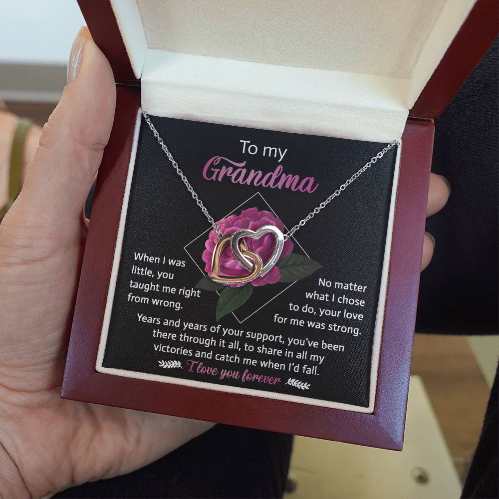 Grandma-Love For Me Double Heart Necklace