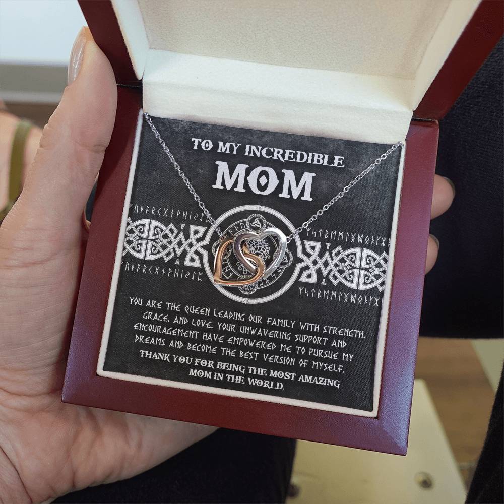 Mom, The Queen 2 Double Heart Necklace