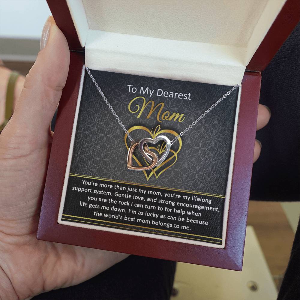 Mom-Belongs To Me Double Heart Necklace