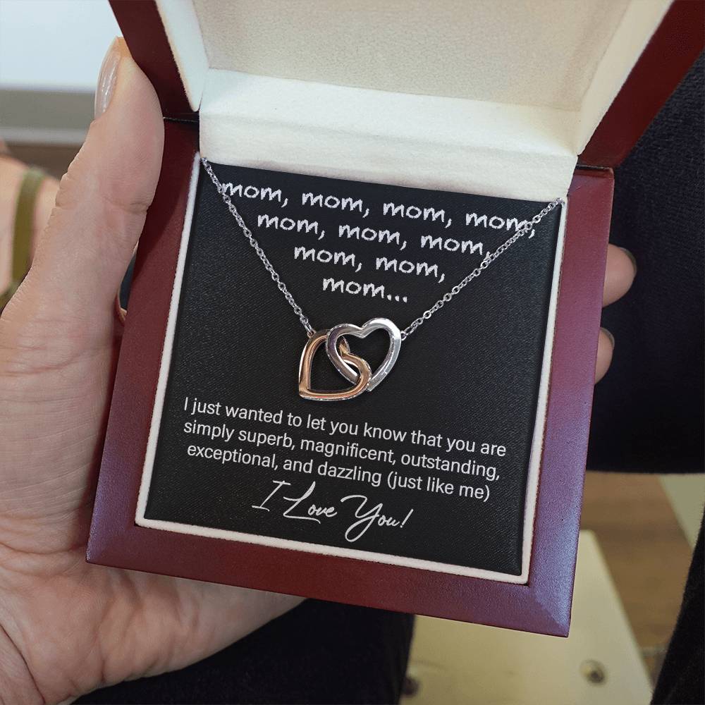 Mom Just Like Me Double Heart Necklace