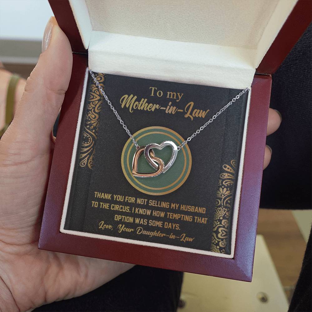 Mother-In-Law-Thank You Double Heart Necklace