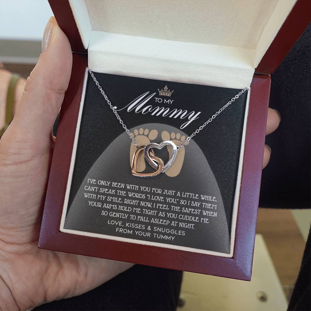 To My Mommy to be Double Heart Necklace