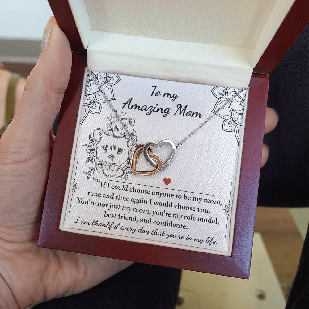Mom Be, Amazing My Mom Double Heart Necklace