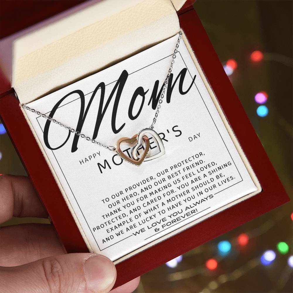 Mom -Happy Mother’s day Double Heart Necklace
