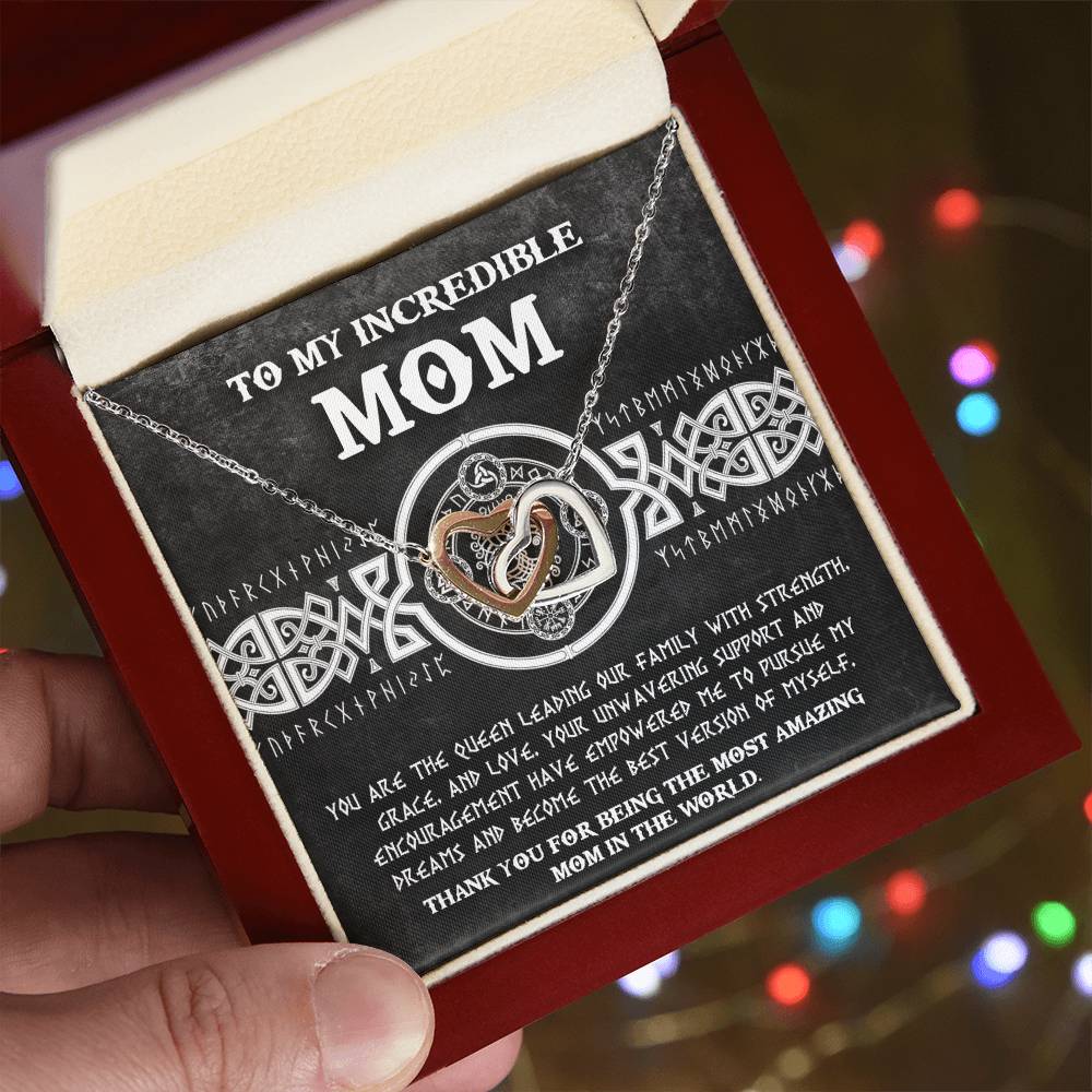 Mom, The Queen 2 Double Heart Necklace