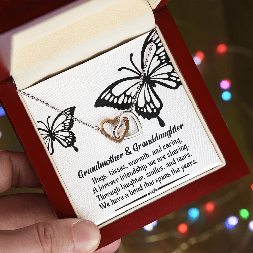 Grandma Granddaughter-A Bond Double Heart Necklace