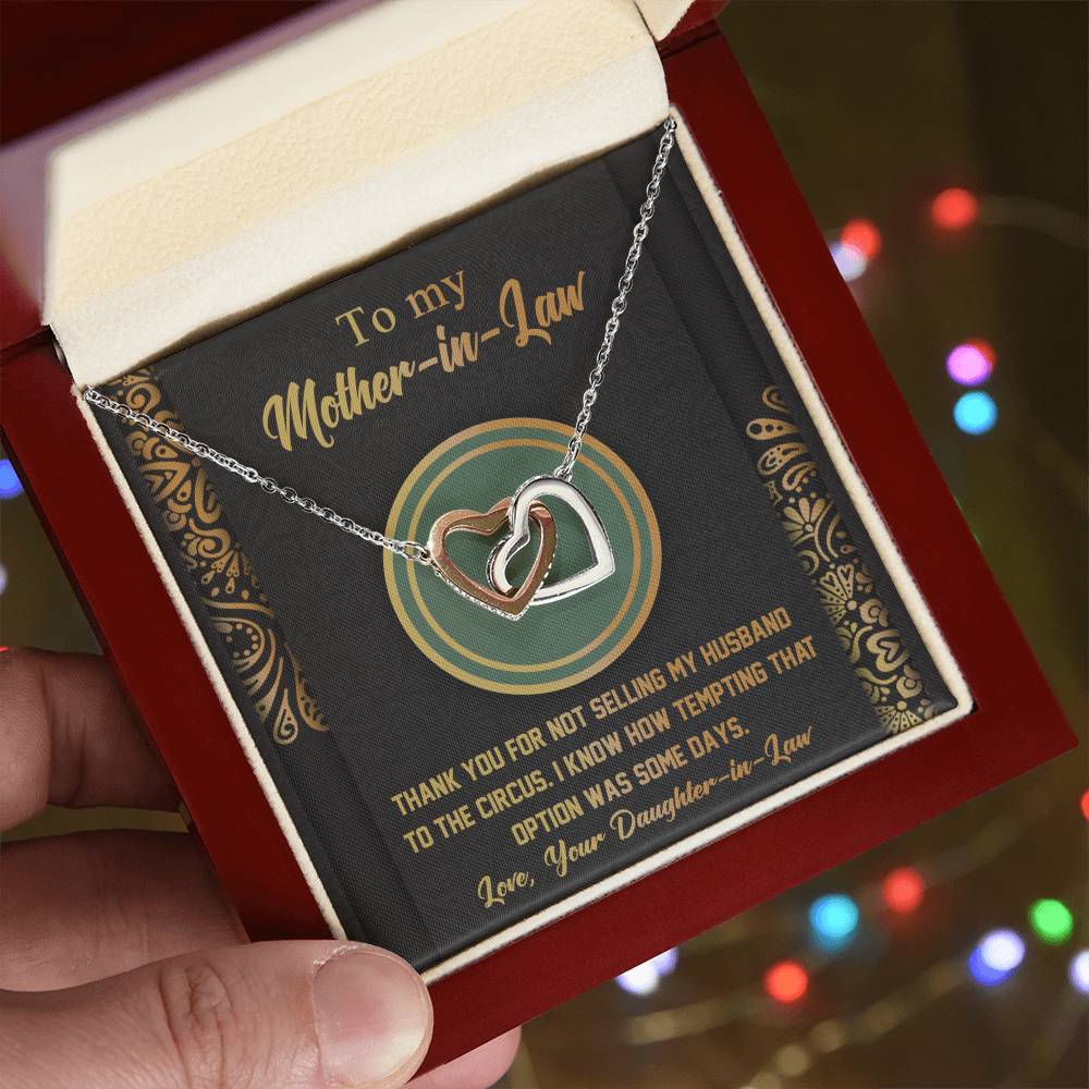 Mother-In-Law-Thank You Double Heart Necklace