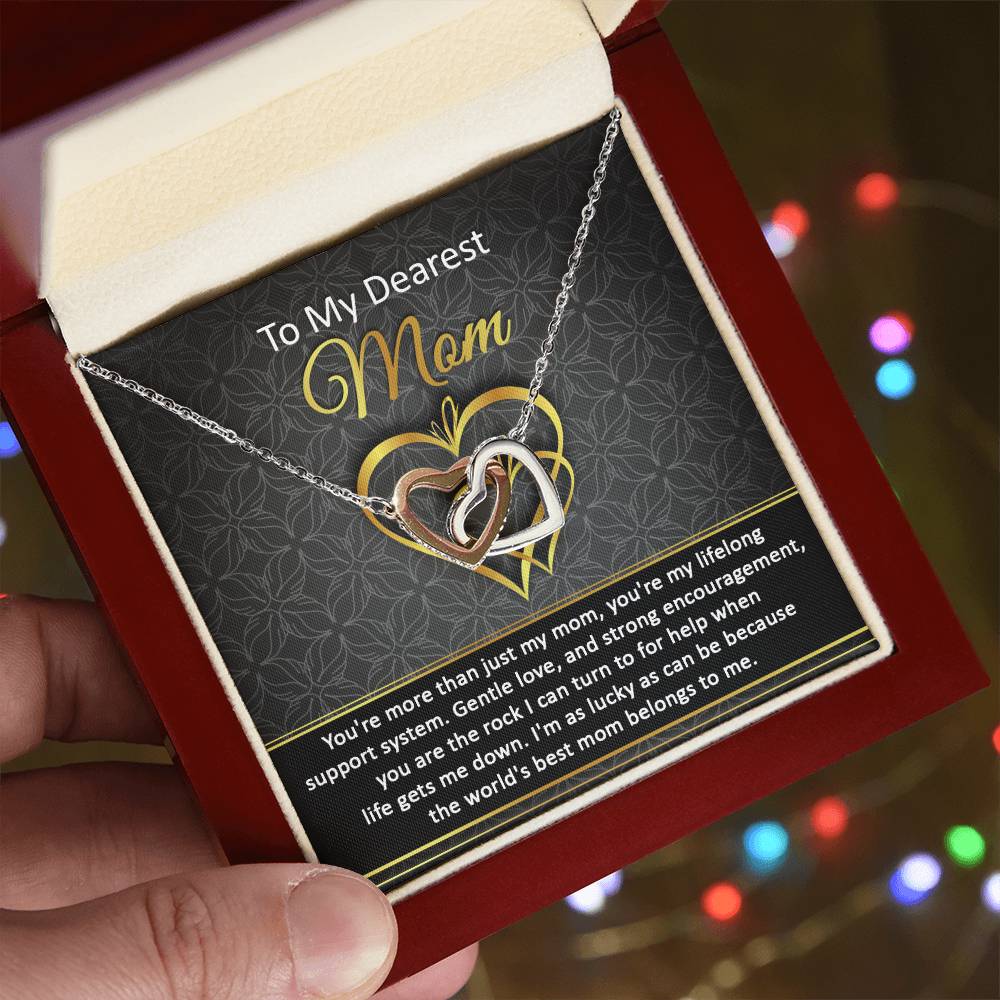 Mom-Belongs To Me Double Heart Necklace