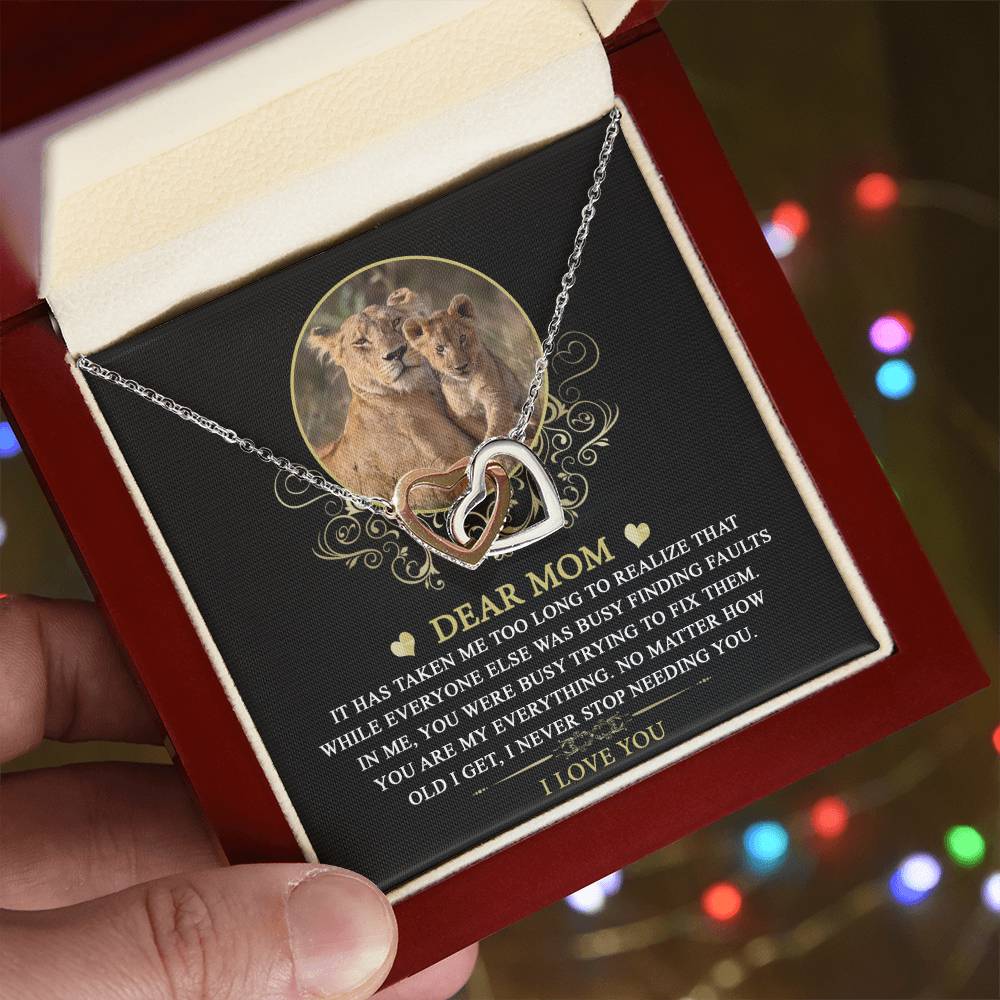 Mom, My Everything Double Heart Necklace