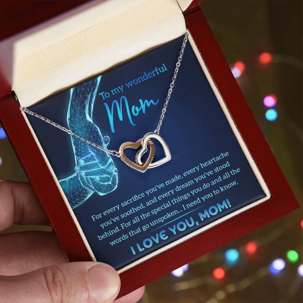 To my wonderful Mom - I love you Double Heart Necklace