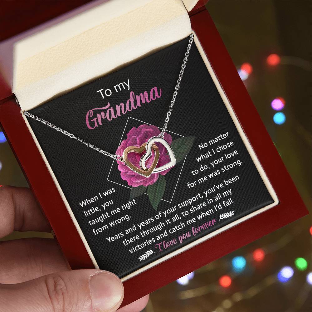 Grandma-Love For Me Double Heart Necklace