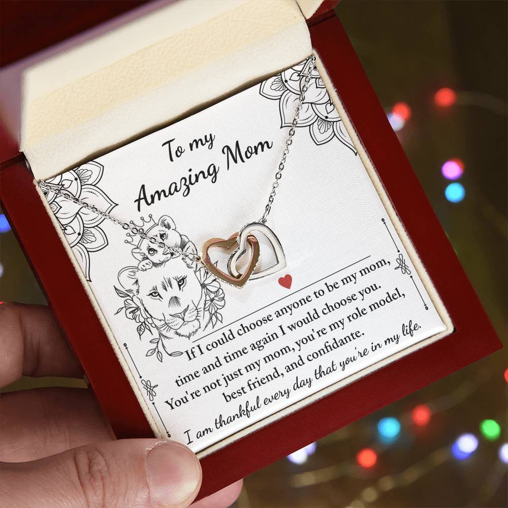 Mom Be, Amazing My Mom Double Heart Necklace