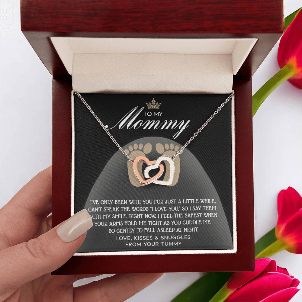 To My Mommy to be Double Heart Necklace