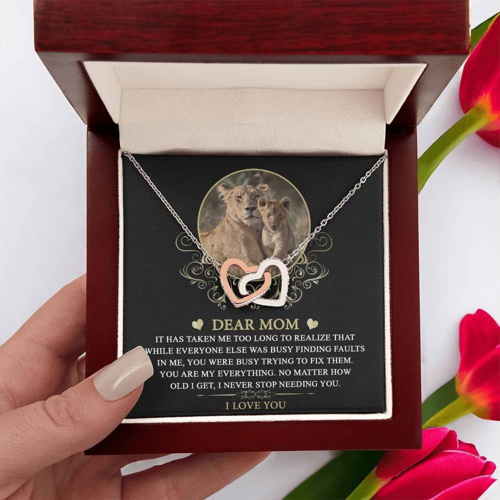 Mom, My Everything Double Heart Necklace