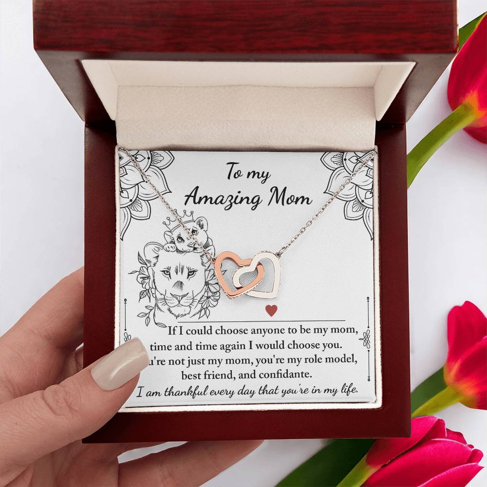 Mom Be, Amazing My Mom Double Heart Necklace