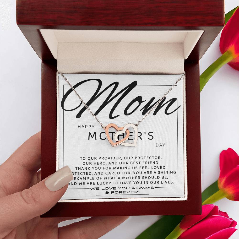 Mom -Happy Mother’s day Double Heart Necklace