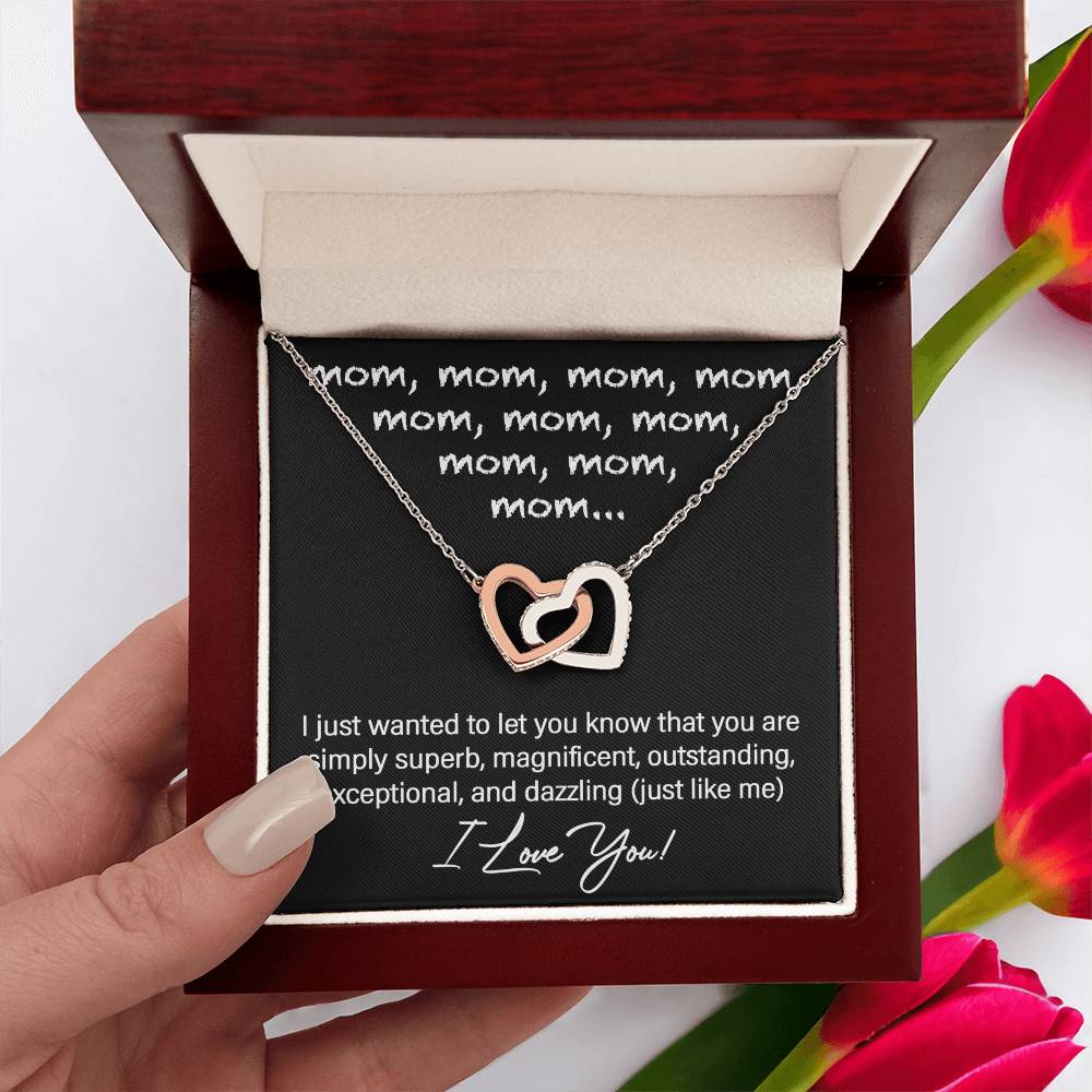 Mom Just Like Me Double Heart Necklace