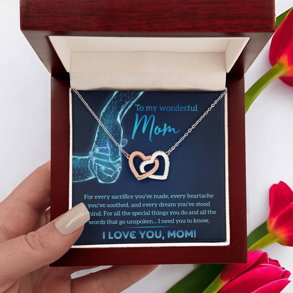 To my wonderful Mom - I love you Double Heart Necklace