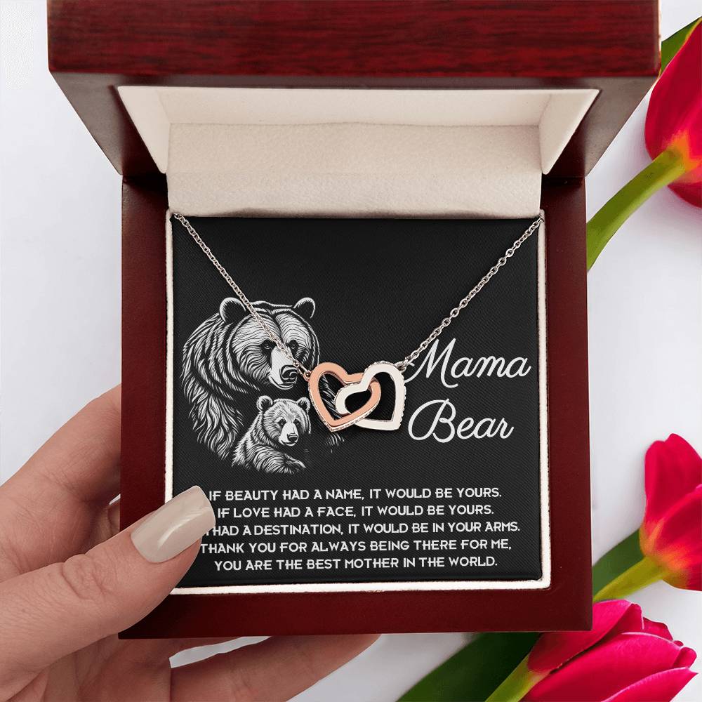 Mama Bear Double Heart Necklace