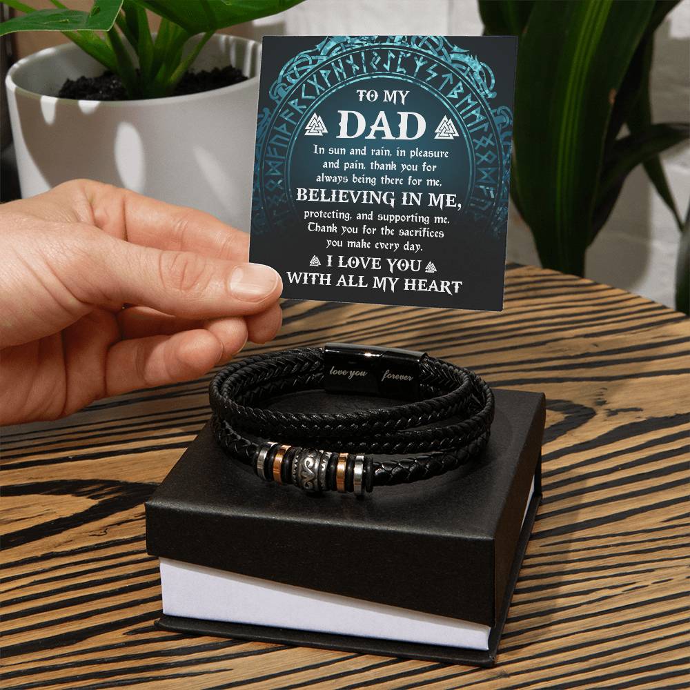 To My Dad, Thank you for Believing in Me Bracelet