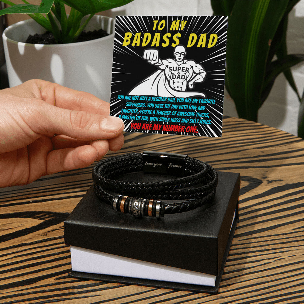 Mens Leather Bracelet for my Badass Dad