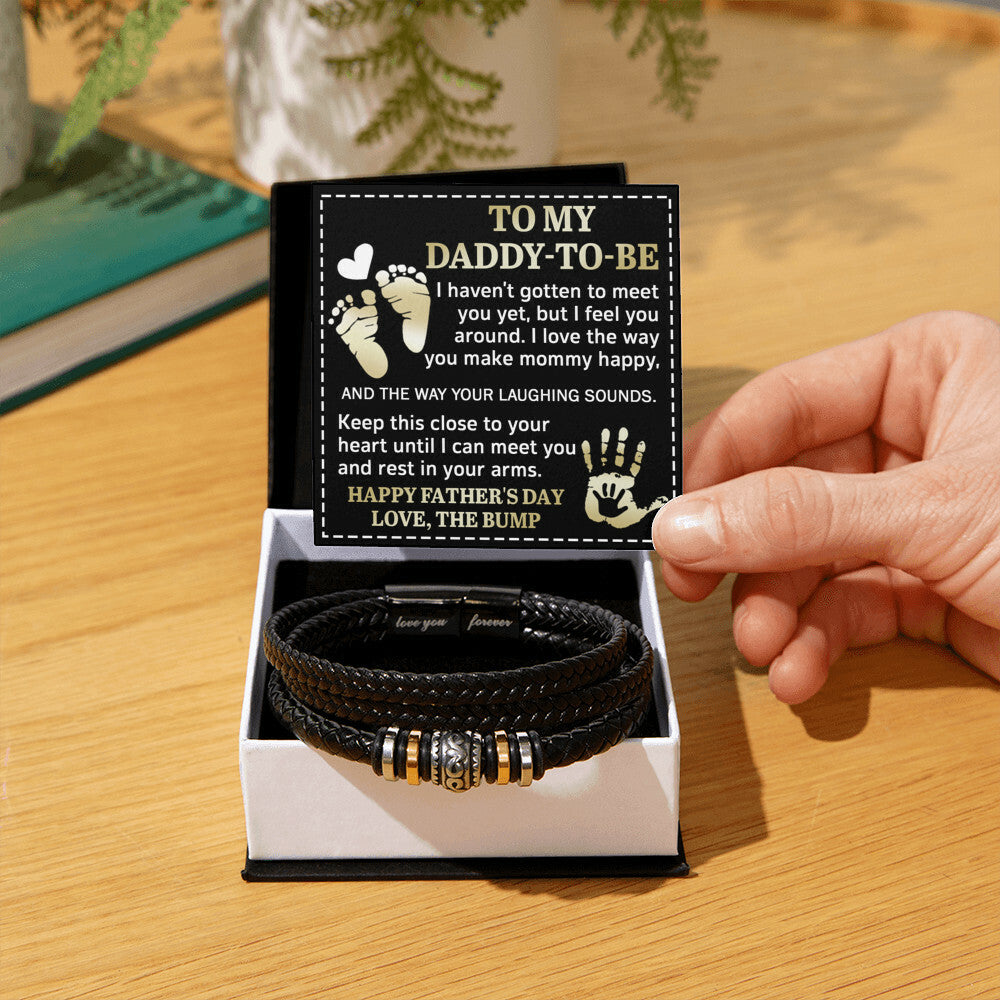 Mens Leather Bracelet to My Daddy-To-Be