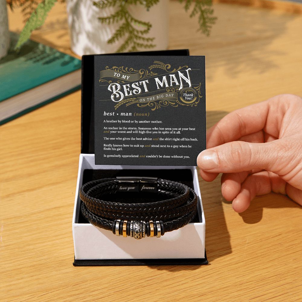 To My Best Man - Thank You Men's "Love You Forever" Bracelet