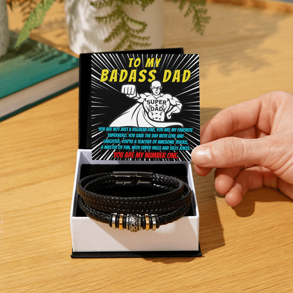 Mens Leather Bracelet for my Badass Dad