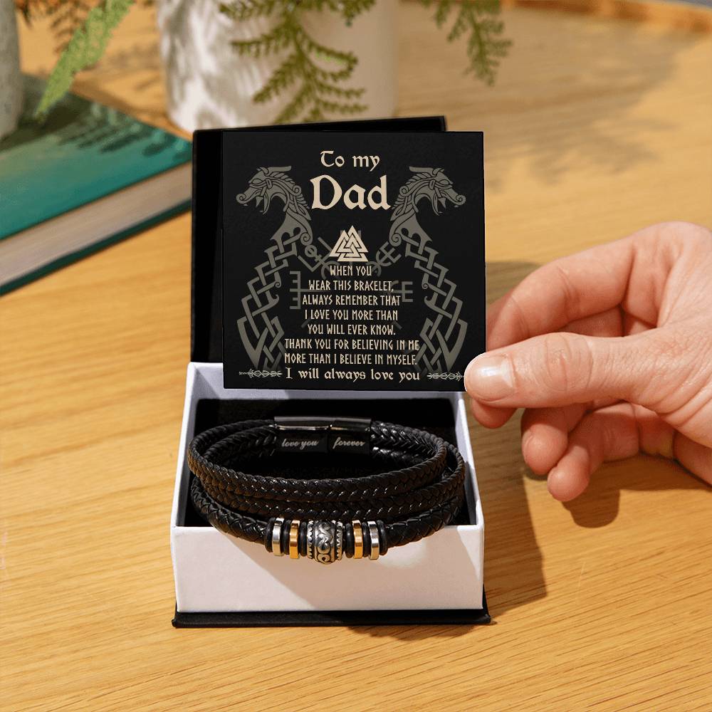 To My Dad, Thank you for believing in me Bracelet.