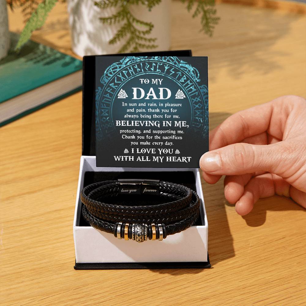 To My Dad, Thank you for Believing in Me Bracelet